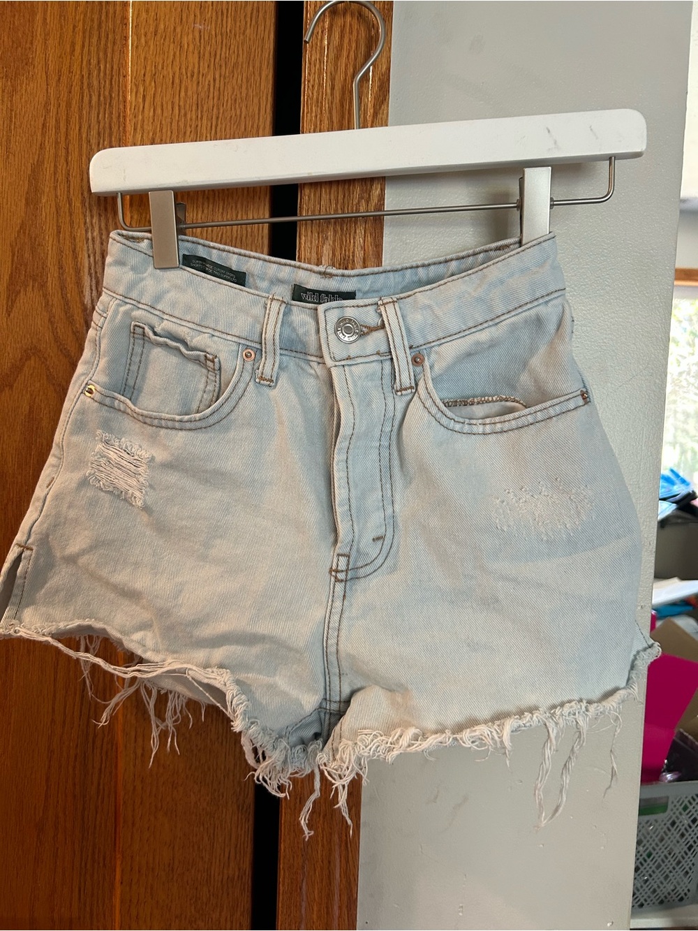 wild fable Light Wash Distressed Denim Shorts